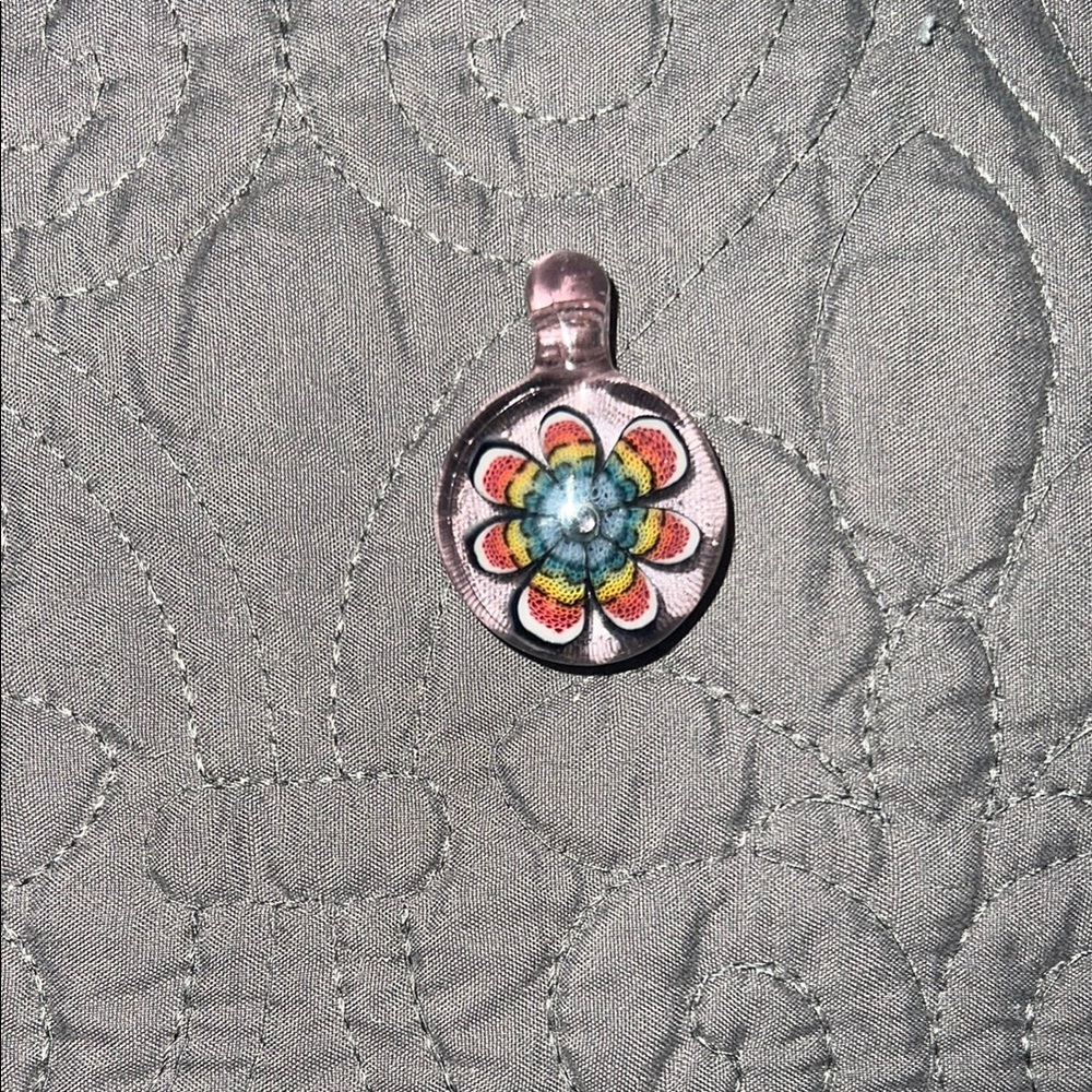 Colorful Glass Flower Pendant